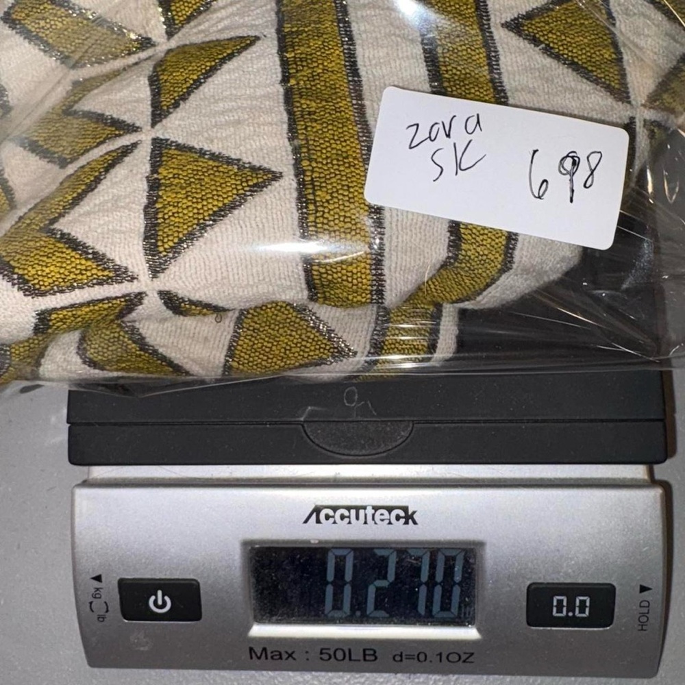 Zara Olive and Cream Geometric Embroidered Mini Skirt - Picture 8 of 8
